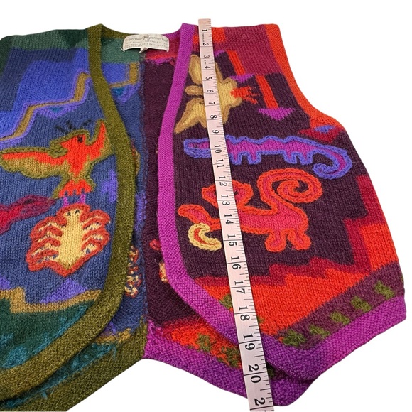 Peruvian Connection Womens Medium Vest Alpaca Animals Vintage Unique Boho - Picture 12 of 16